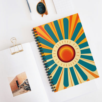 Atomic Age Sunshine: Midcentury Modern Sun Spiral Notebook