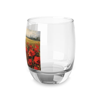 Abstract Poppy Fields: Whiskey Glass for Artistic Inspiration