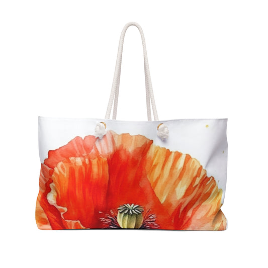 Watercolor Poppy Garden Weekender Bag: Unleash the Beauty of Nature