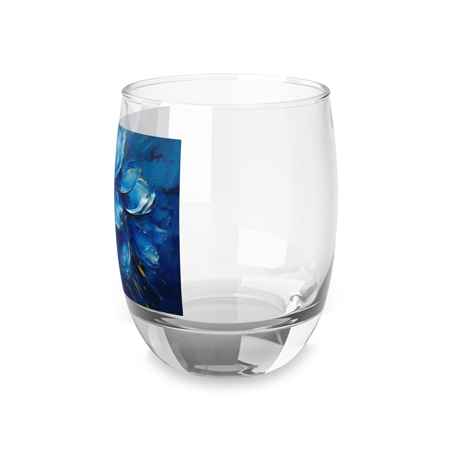 Abstract Wallpaper Whiskey Glass: Immersive Floral Beauty with Blue Orchid Motif