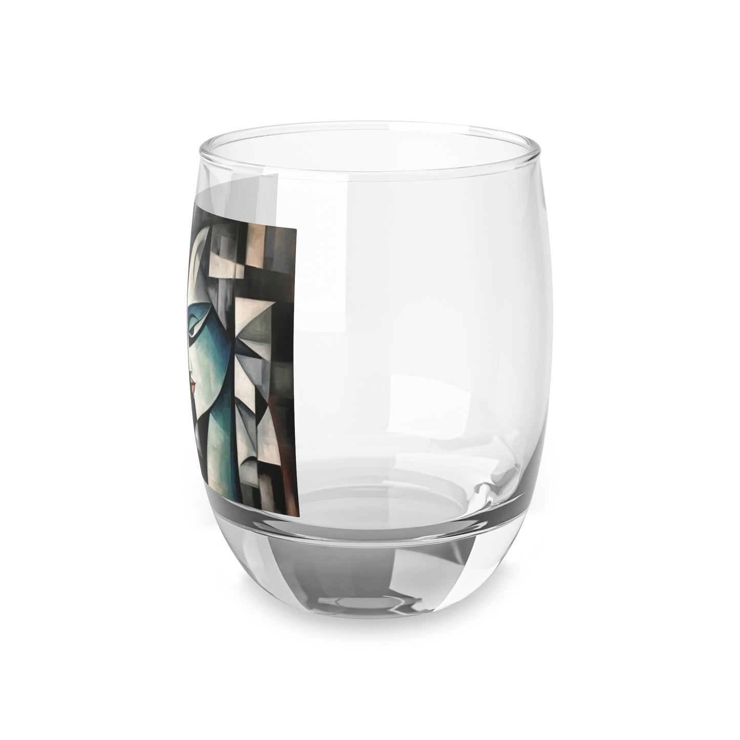 Whiskey Glass with Cubist Art: Sip with Artistic Finesse and Abstract Flair