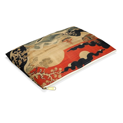 Artistic Fusion - Where Japanese Tapestry Meets the Perfect Accessory Pouch