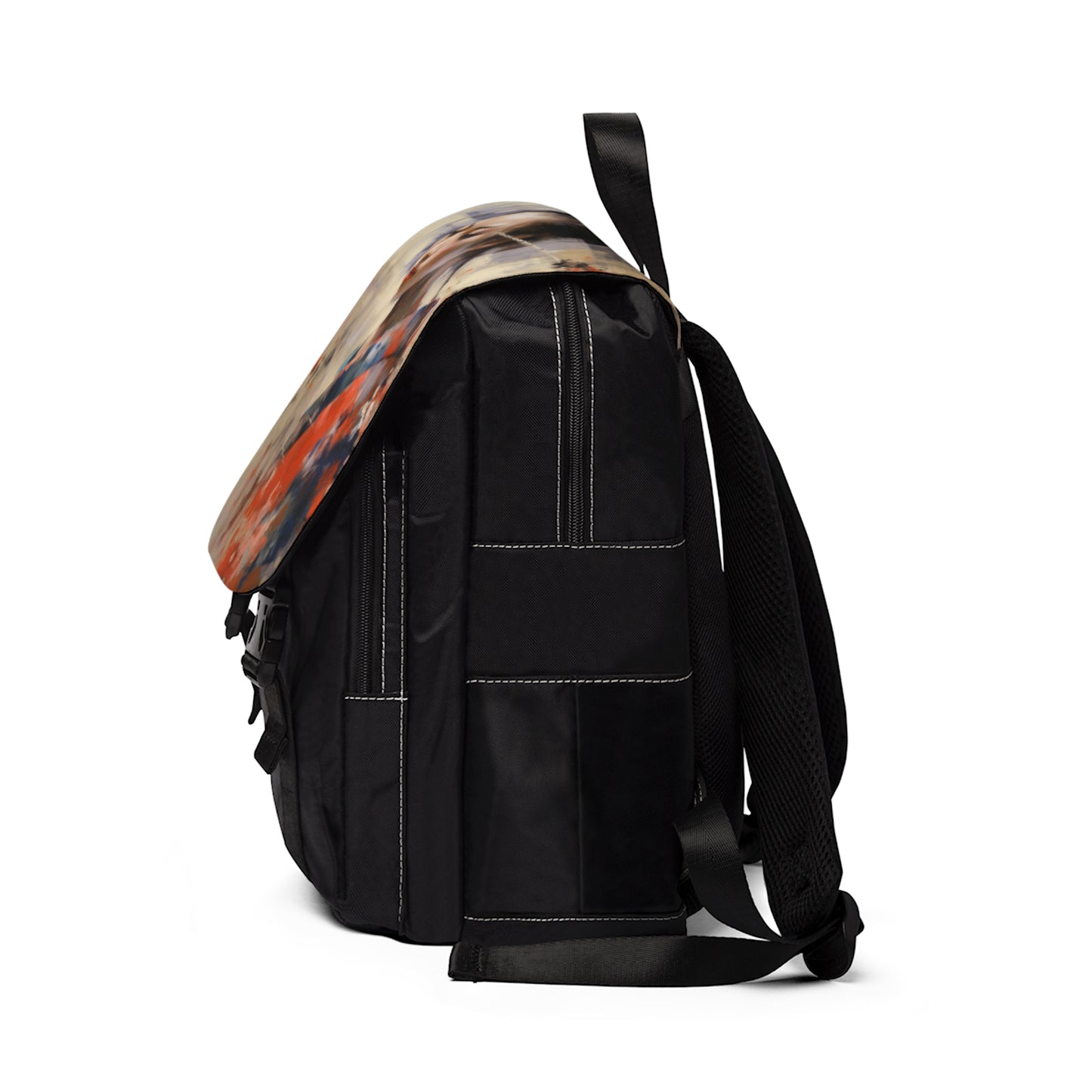 Japanese-Inspired Abstract Oil Painting Unisex Casual Shoulder Backpack:Celebrating Geisha Beauty