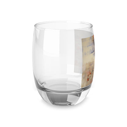 Japanese-Inspired Abstract Oil Painting Whiskey Glass: Celebrating Geisha Beauty