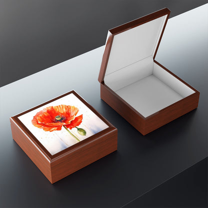 Watercolor Poppy Garden Jewelry Box: Unleash the Beauty of Nature