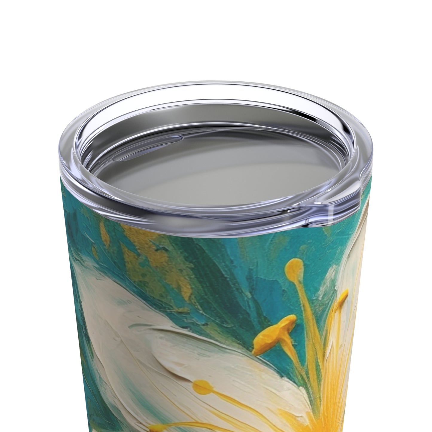 Floral Symphony: Tumbler featuring an Abstract Oil Painting of Jasmine