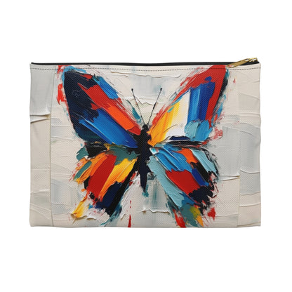 Abstract Accessory Pouch for Art Lovers: Butterfly-Inspired Delight