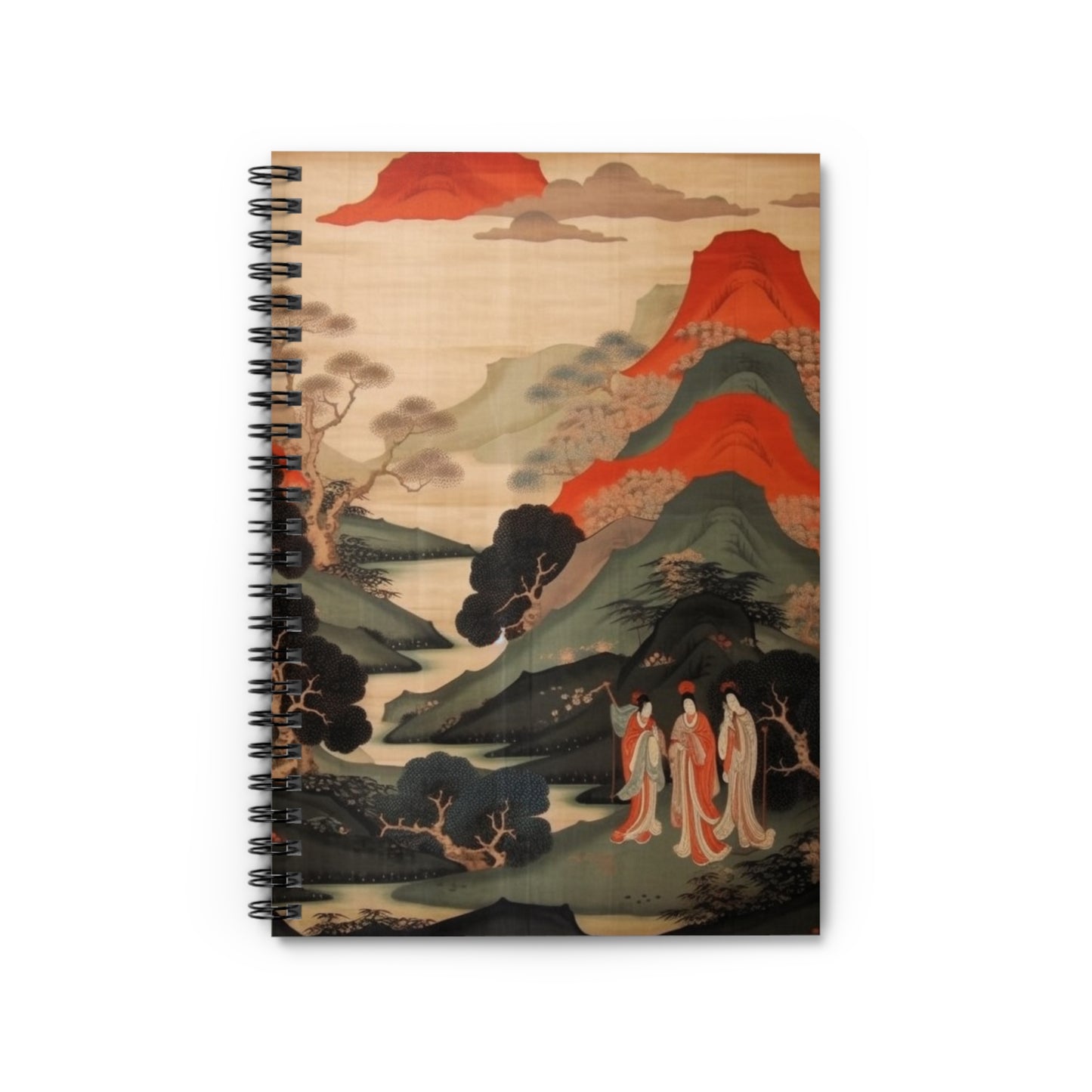 Custom Japanese Tapestry on a Spiral Notebook - Unique Artistic Expression