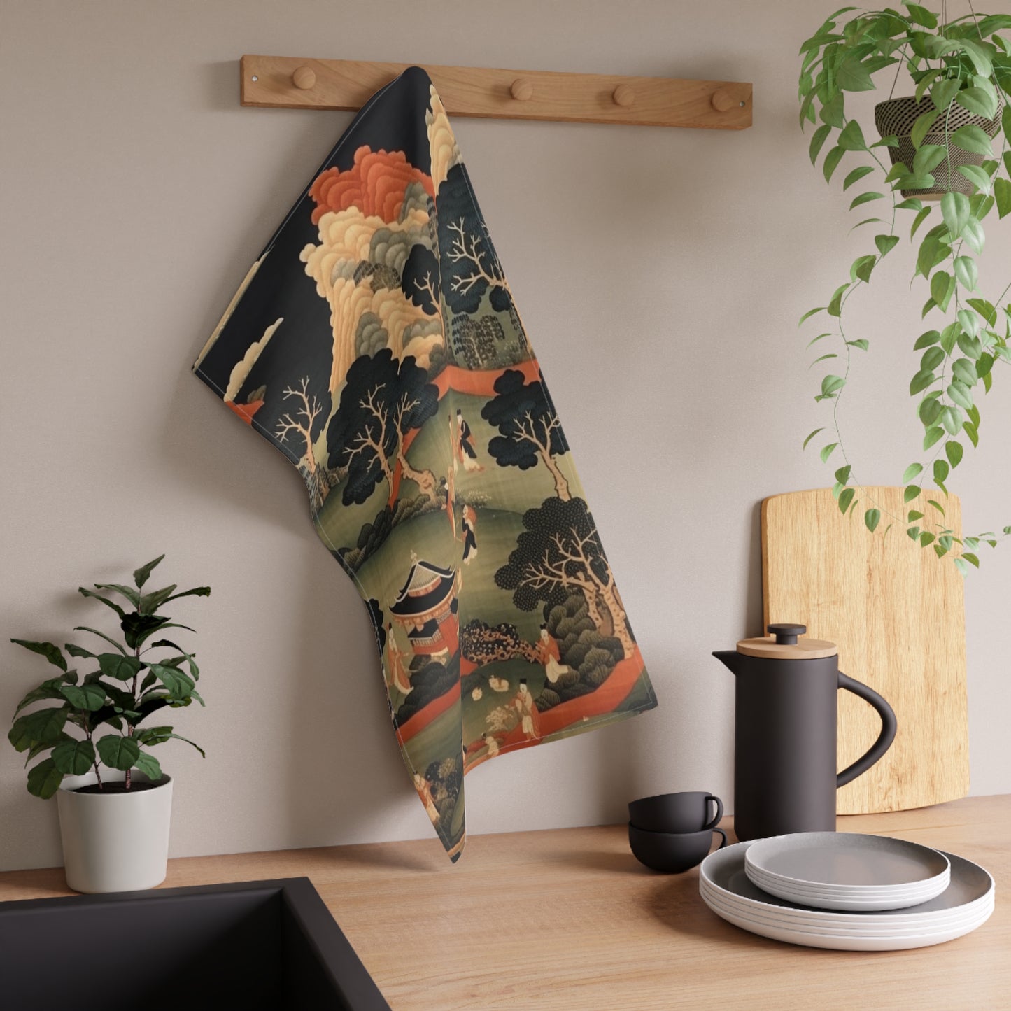 Tapestry Treasures: Japanese-inspired Kitchen Towel for Art Lovers