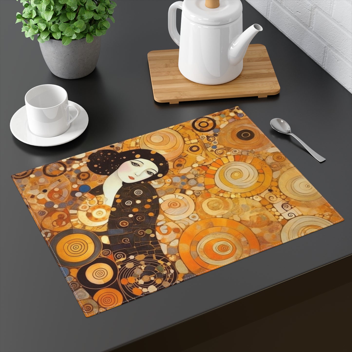 Sensual Symmetry: Placemat Embodying the Essence of Symbolism in 19th Century Art