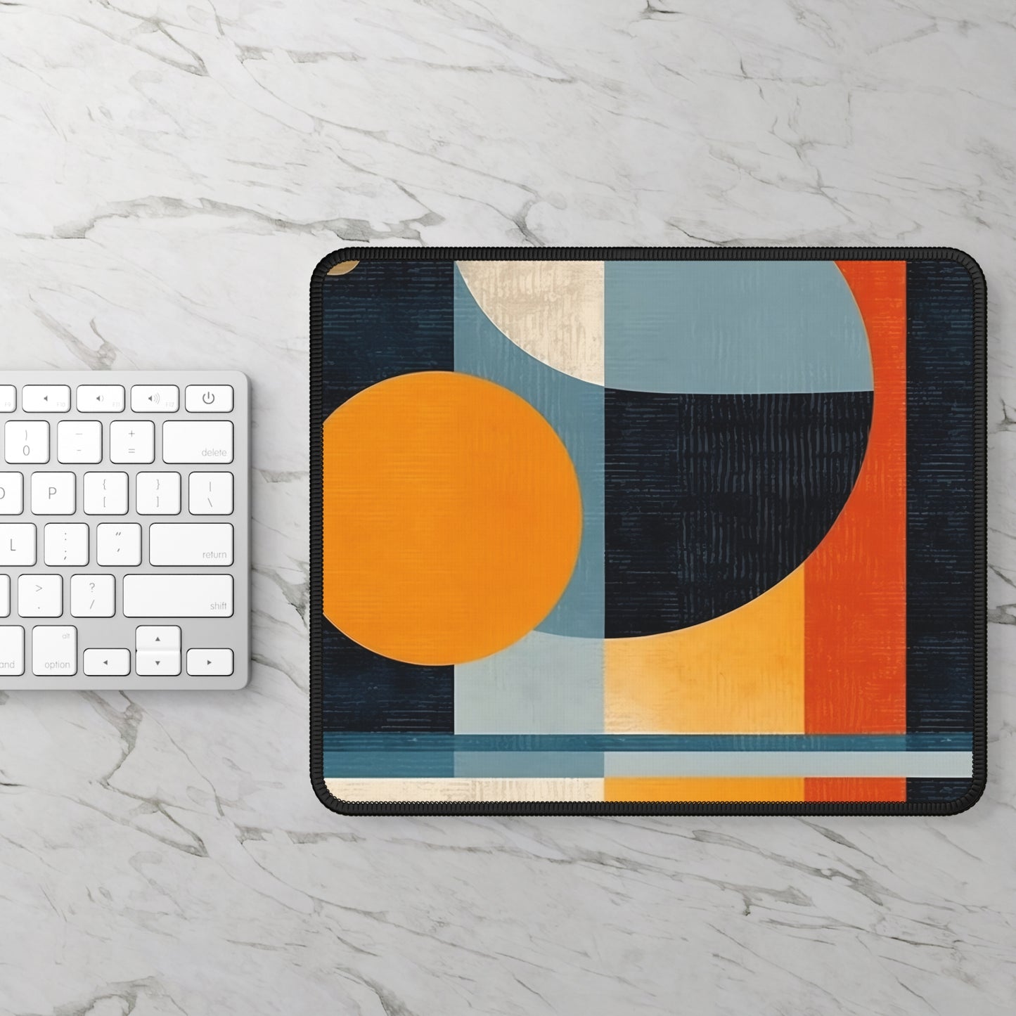 Geometric Wonderment: Gaming Mouse Pad Blending Abstract Art and Design