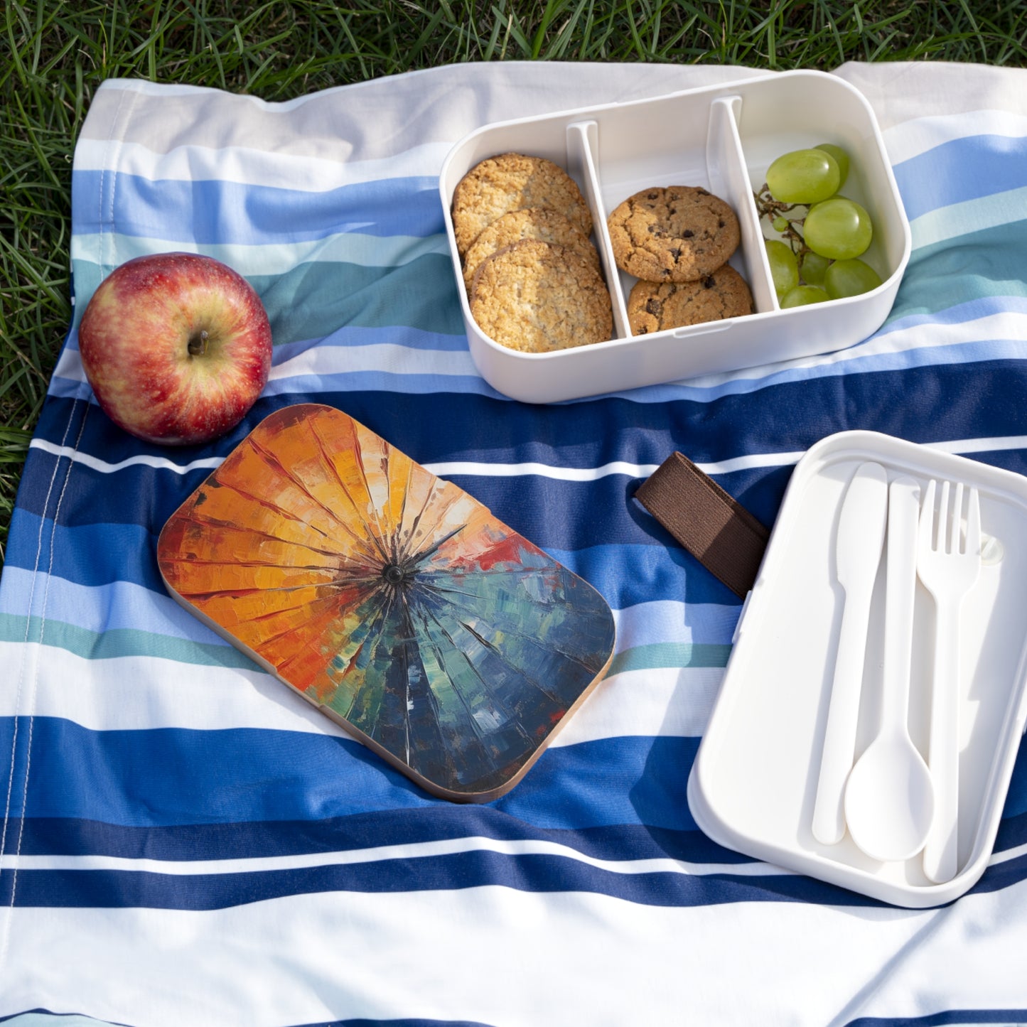 Abstract Art Bento Box: Japanese Umbrella, A Reflection of Creativity