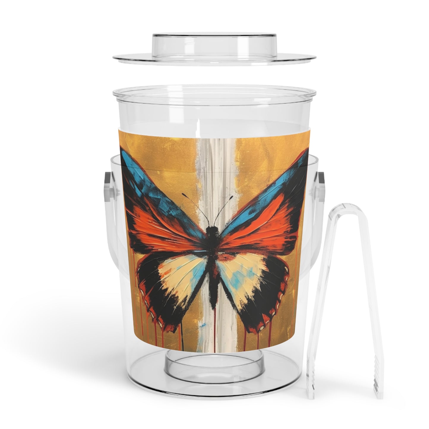 Ice Bucket with Tongs with Bauhaus Butterfly: A Fusion of Art and Nature