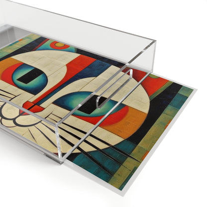 Artistic Vintage Vibes: Picasso-Inspired Midcentury Modern Acrylic Serving Tray for Retro Fashion