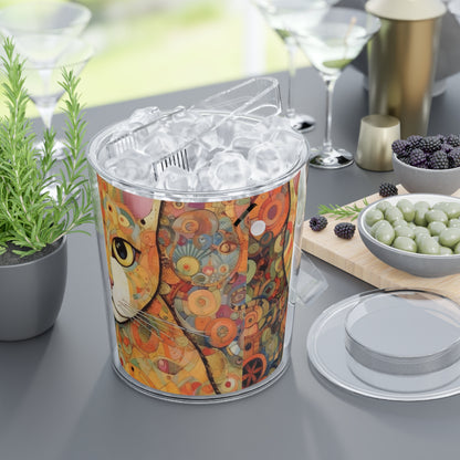 Art Nouveau Revival: Klimt-Inspired Ice Bucket with Tongs