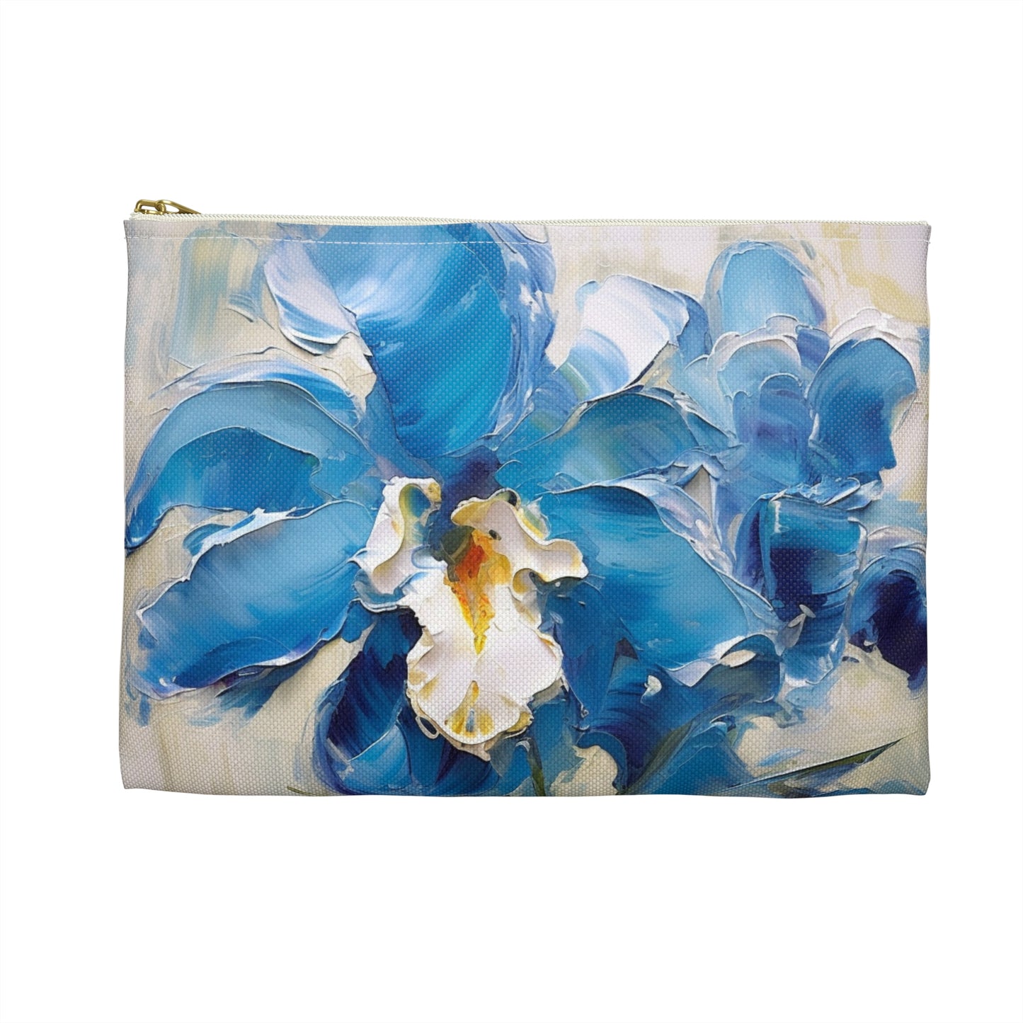 Embrace Artistic Expression with Blue Orchid Abstract Painting Accessory Pouch