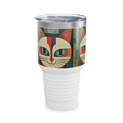 Artistic Vintage Vibes: Picasso-Inspired Midcentury Modern Ringneck Tumbler for Retro Fashion