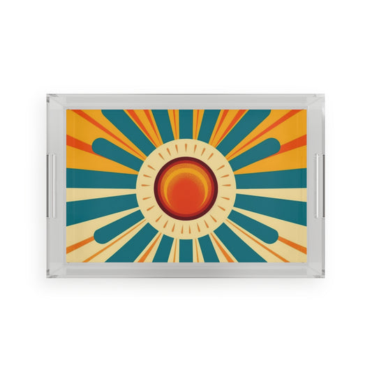 Atomic Age Sunshine: Midcentury Modern Sun Acrylic Serving Tray