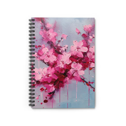 Spiral Notebook with Cherry Blossom Art