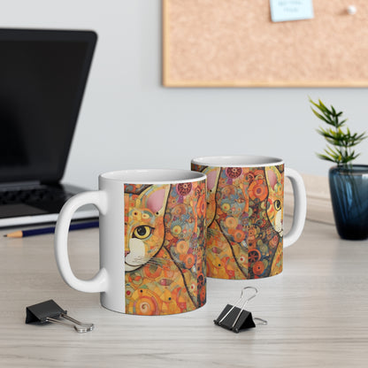 Elegant Art Nouveau: Ceramic Mug Inspired by Gustav Klimt