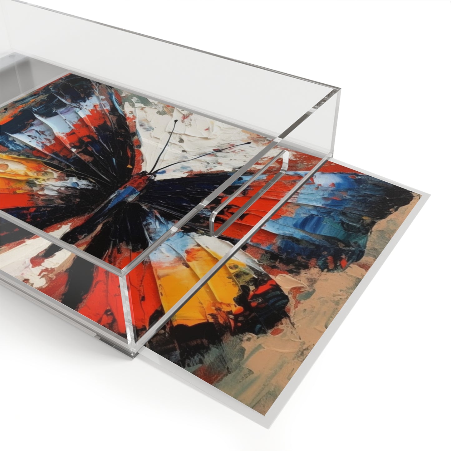 Acrylic Serving Tray with Bauhaus-Inspired Butterfly Drawing: A Harmonious Blend of Art and Functionality