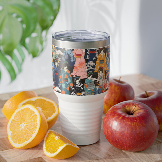 Kimono Serenade: Ringneck Tumbler Embracing Japanese Elegance