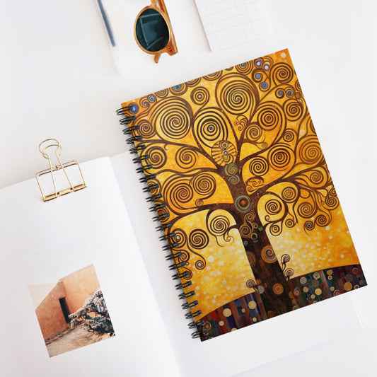 The Tree of Life Spiral Notebook: A Modern Art Tribute to Gustav Klimt