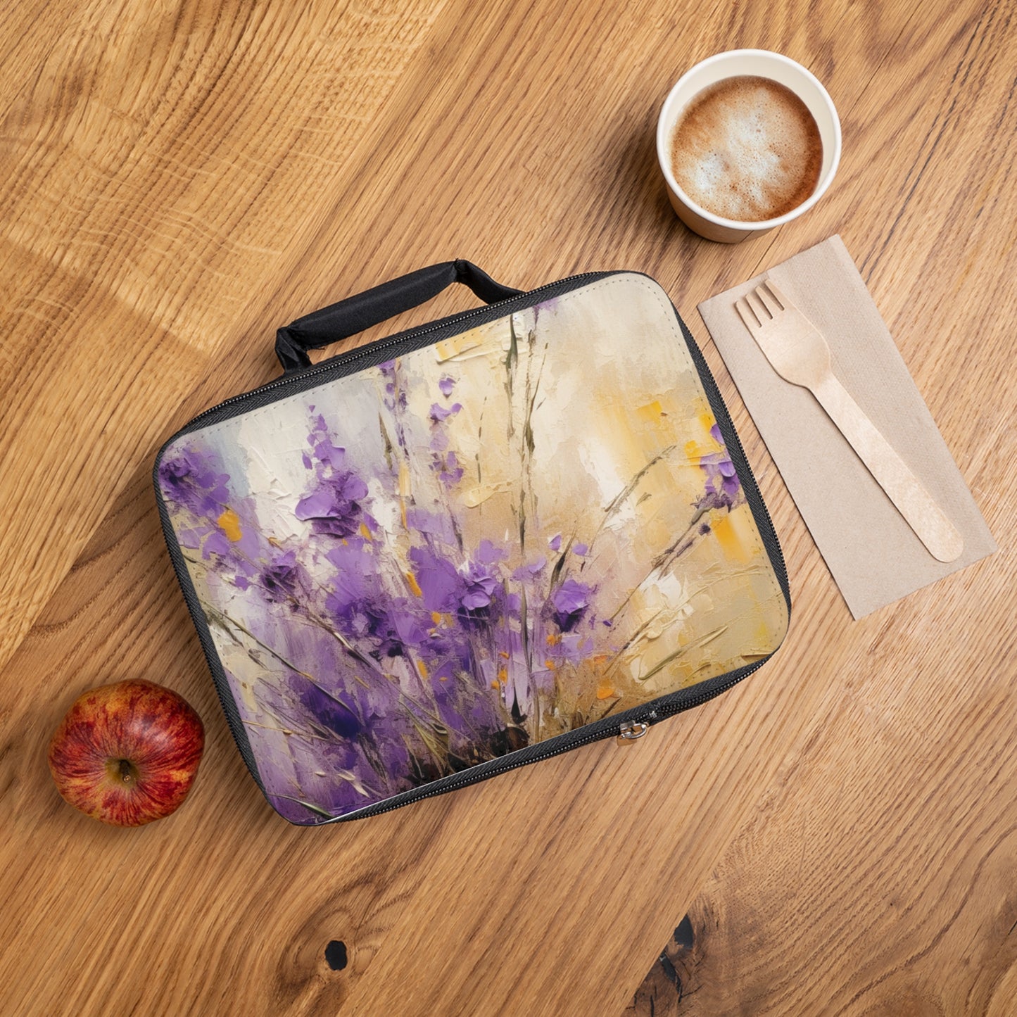 Expressive Lavender Drawing on Lunch Bag: A Symphony of Colors and Petals