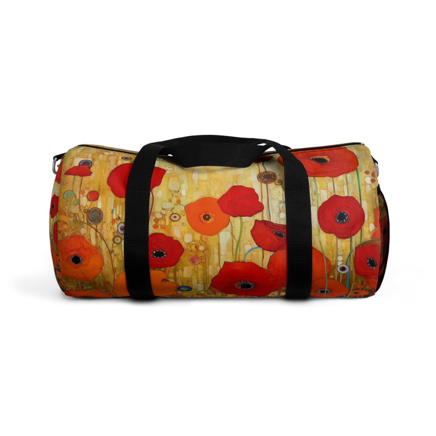 Floral Symphony: Duffel Bag showcasing Gustav Klimt's Poppies in Art Nouveau