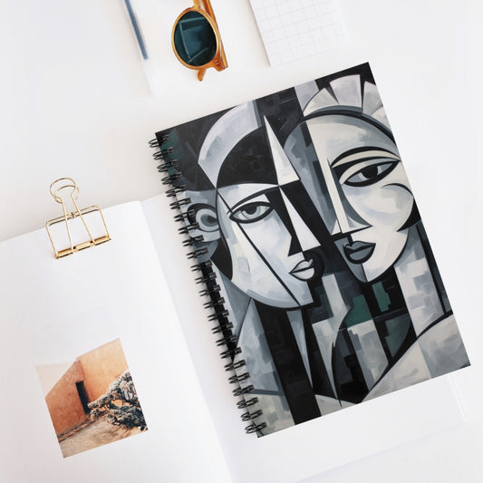 Cubist Style Abstract Painting  Spiral Notebook: Drink in the Avant-garde Beauty