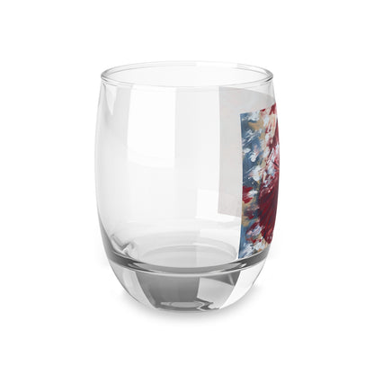 Abstract Japanese Umbrella Painting Whiskey Glass: Unleashing Artistic Beauty