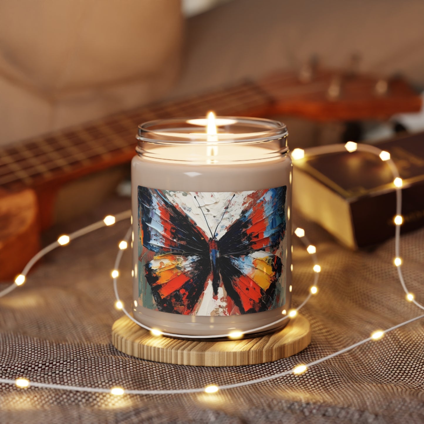 Scented Soy Candle with Bauhaus-Inspired Butterfly Drawing: A Harmonious Blend of Art and Functionality