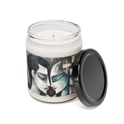 Scented Soy Candle with Cubist Art Finesse and Abstract Flair