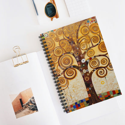 Captivating Artistry: The Tree of Life Spiral Notebook, Inspired by Gustav Klimt's Timeless Masterpiece