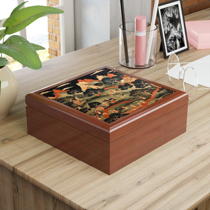 Tapestry Treasures: Japanese-inspired Jewelry Box for Art Lovers