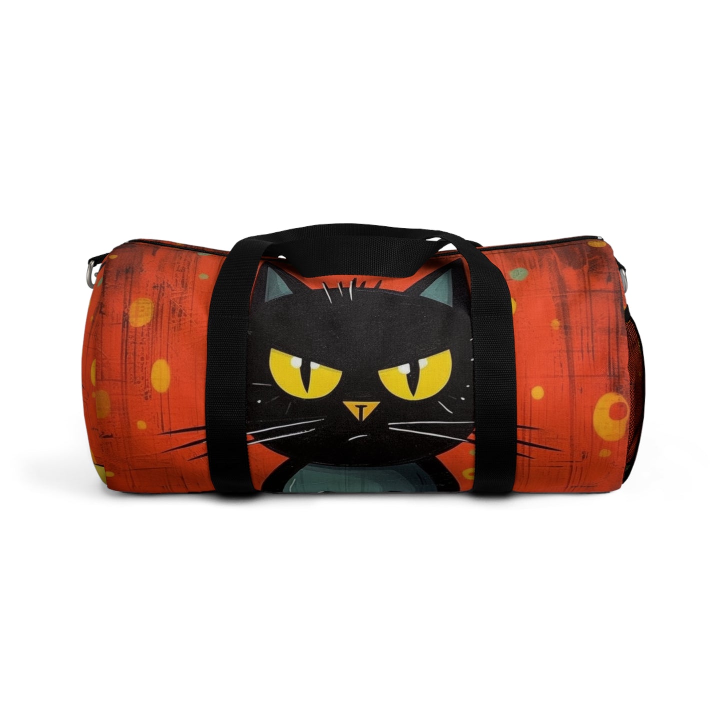 Fashionably Retro Feline: Midcentury Modern Duffel bag with a Vintage Cat-Inspired Flair