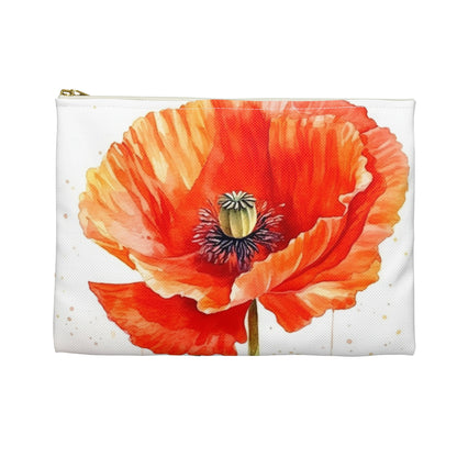 Watercolor Poppy Garden Accessory Pouch: Unleash the Beauty of Nature