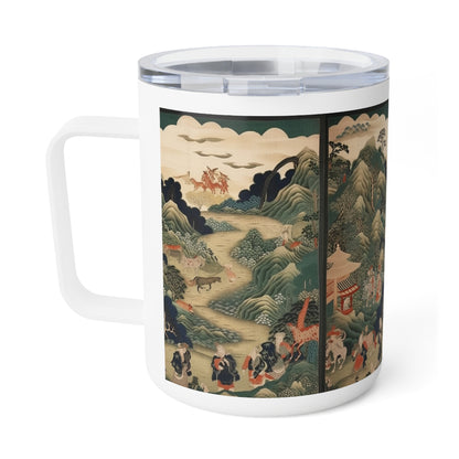 Japanese Tapestry Insulated Coffee Mug: Fusion of Art and Functionality