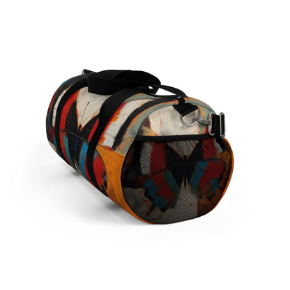 Bauhaus-Inspired Butterfly Symphony: Duffel Bag  with Vibrant Colors and Intricate Details