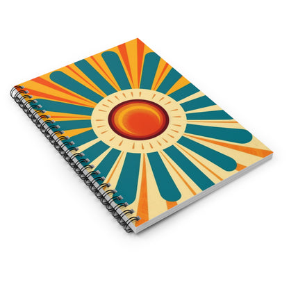 Atomic Age Sunshine: Midcentury Modern Sun Spiral Notebook