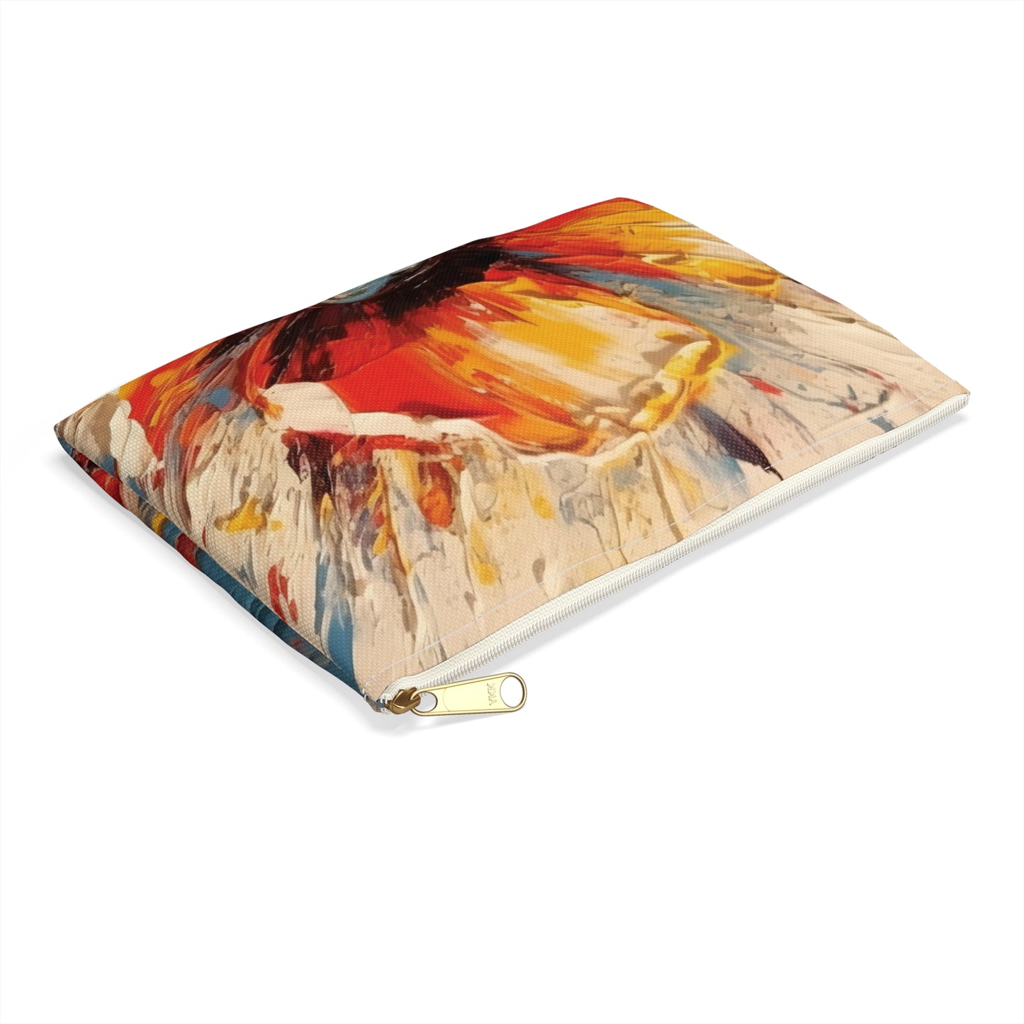 Poppy Symphony: Accessory Pouch with Abstract Floral Artwork