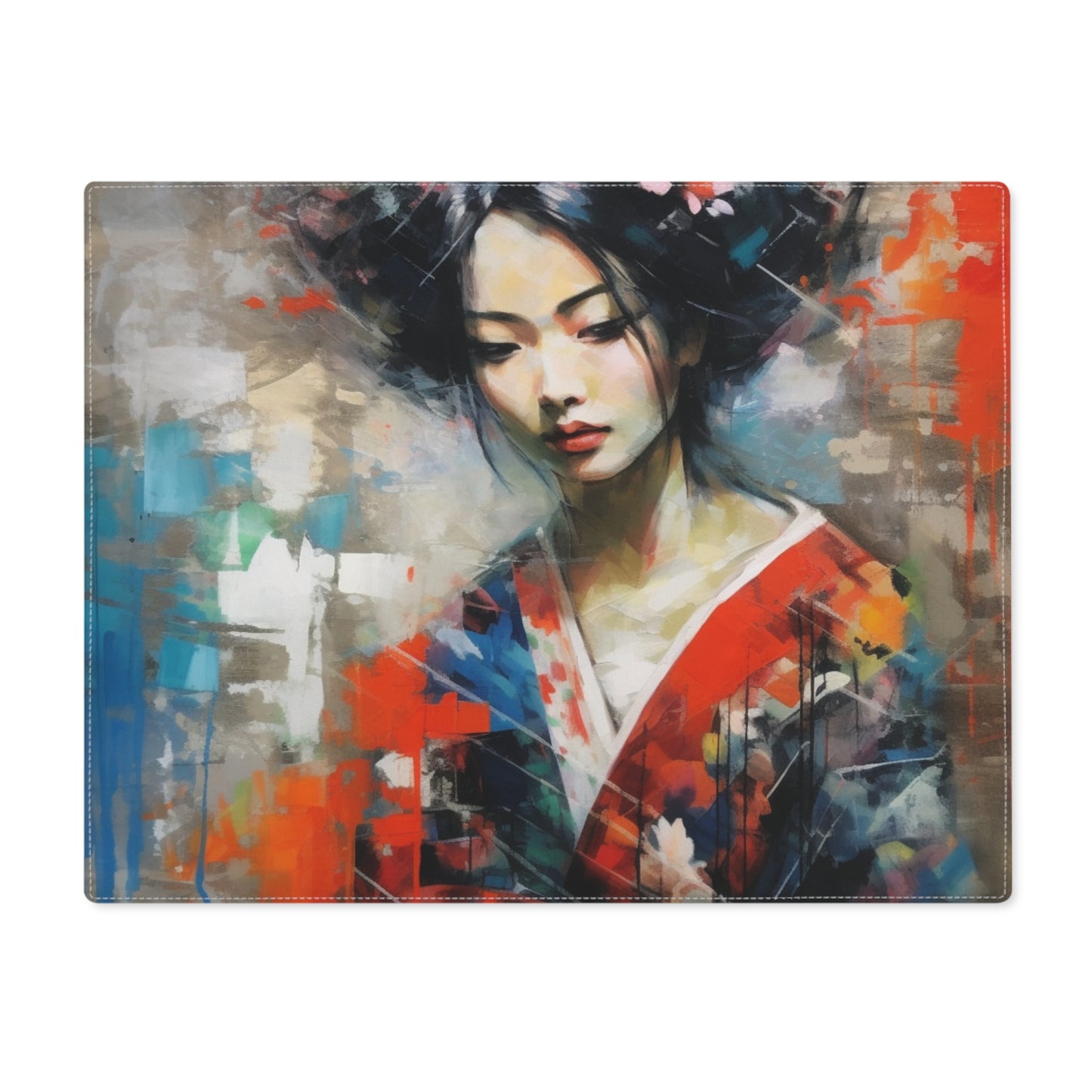 Placemat with Geisha Art: Style with Japanese Artistic Flair