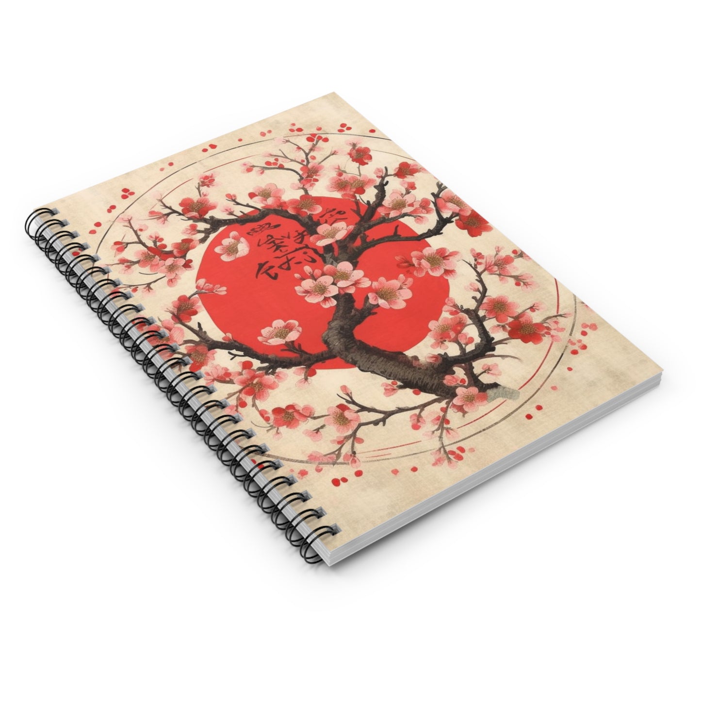 Nature's Brushstrokes: Spiral Notebook Featuring Captivating Cherry Blossom Drawings