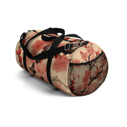 Floral Fusion: Duffel Bag Merging Cherry Blossom Beauty and Artistic Flower Drawings