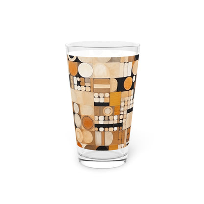 Geometric Simplicity: Earthy Grid Pint Glass