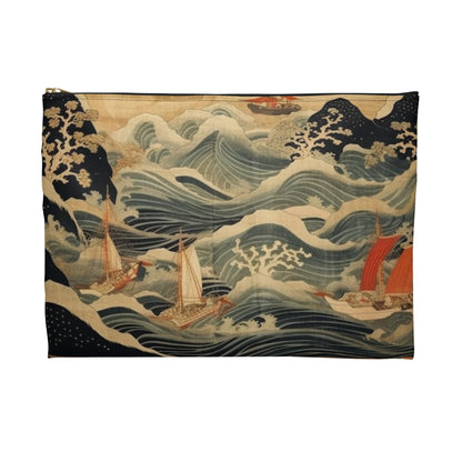 Artistic Fusion - Where Japanese Tapestry Meets the Perfect Accessory Pouch