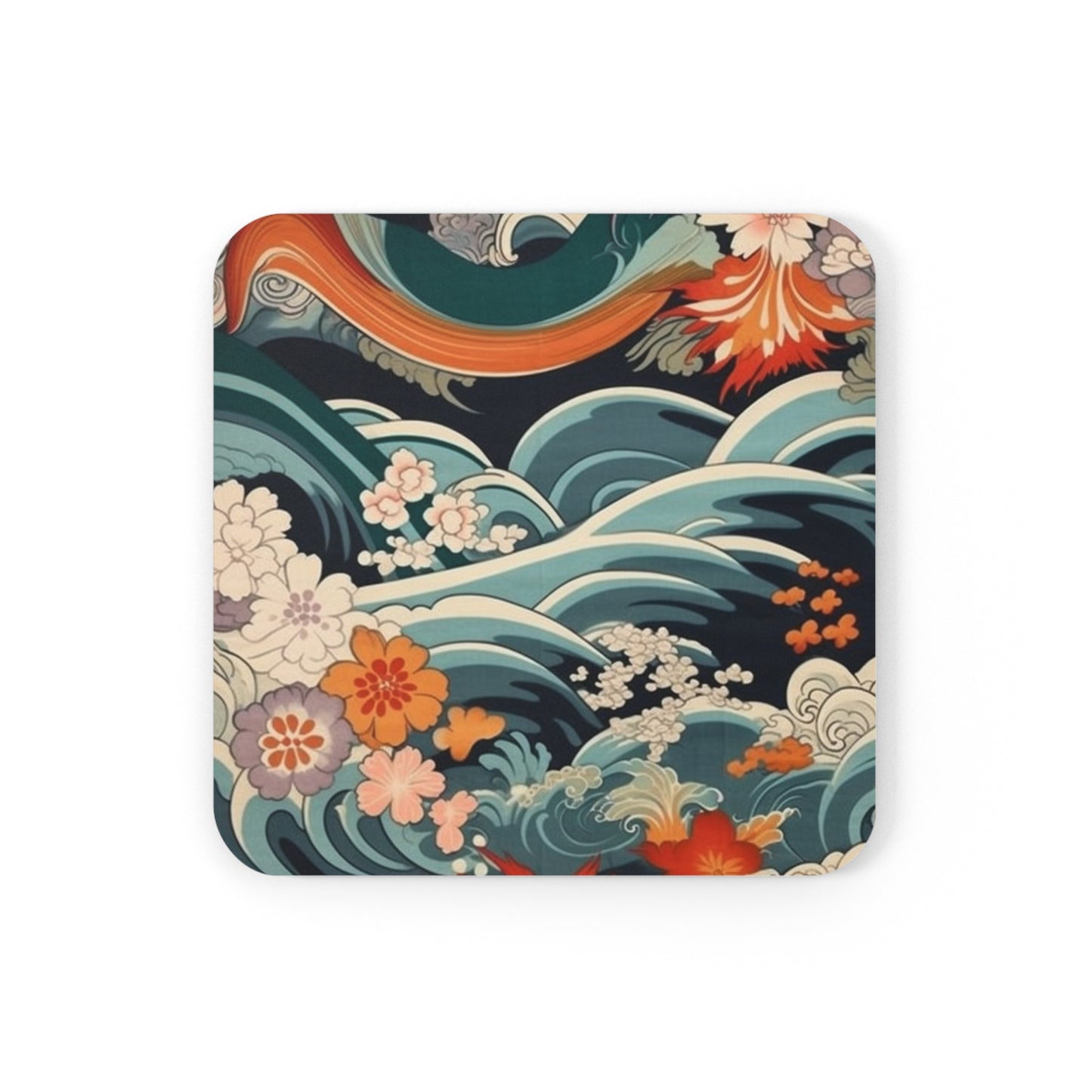 Elegant Kimono Corkwood Coaster Set: Embrace Japanese Artistry