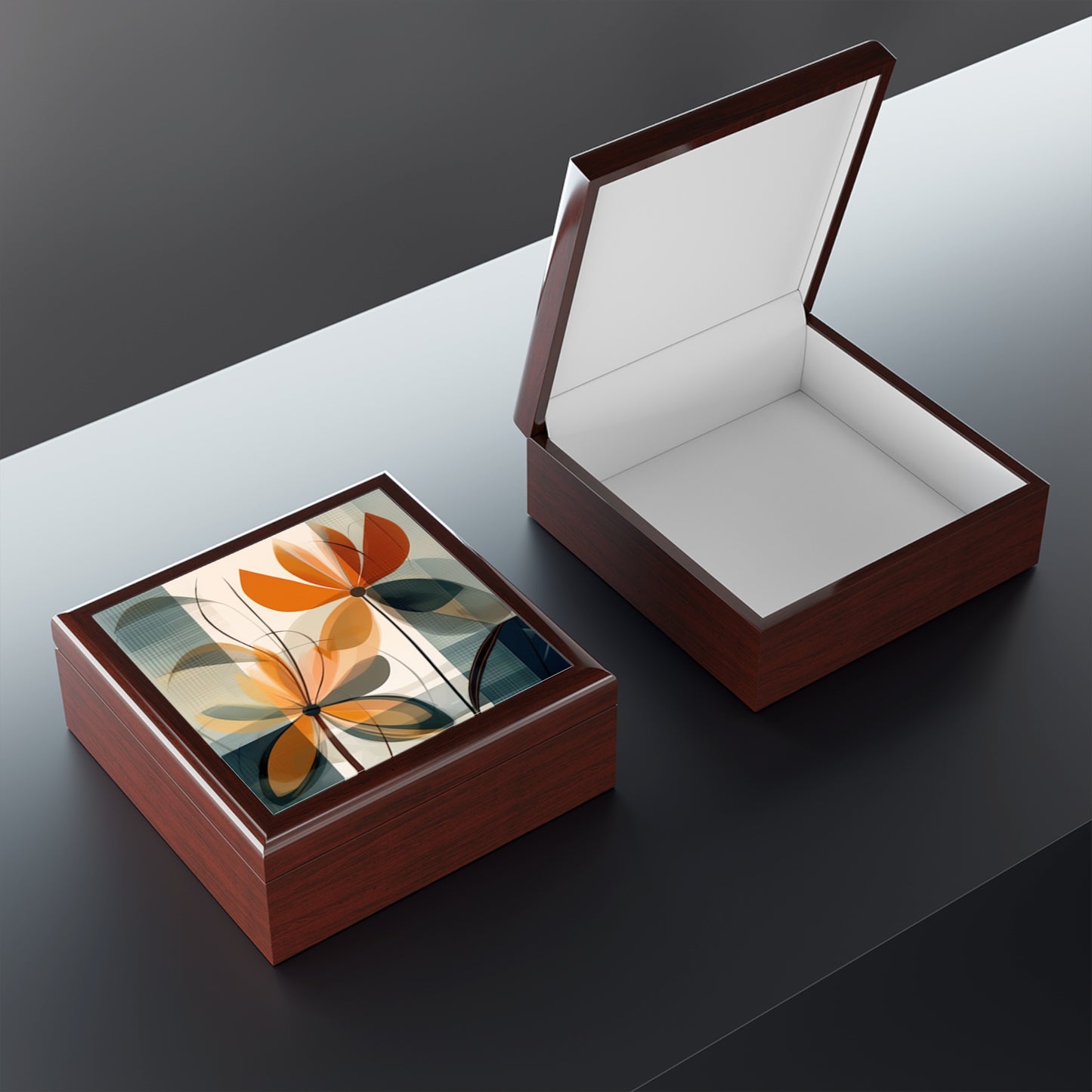 Botanical Chic: Flower Drawings and Minimalist Design Jewelry Box