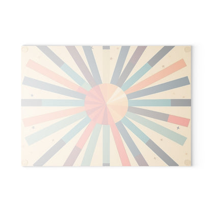 Artistic Abstractions: Starburst Glass Cutting Board for Modern Abstract Art Lovers