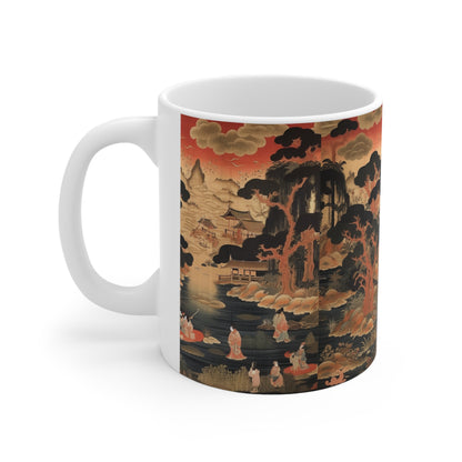 Custom Japanese Tapestry Ceramic Mug: Your Personalized Artistic Statement